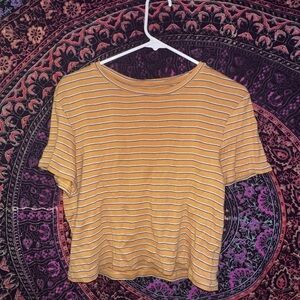 American Eagle Outfitters Yellow Crop T-Shirt Short Sleeve
